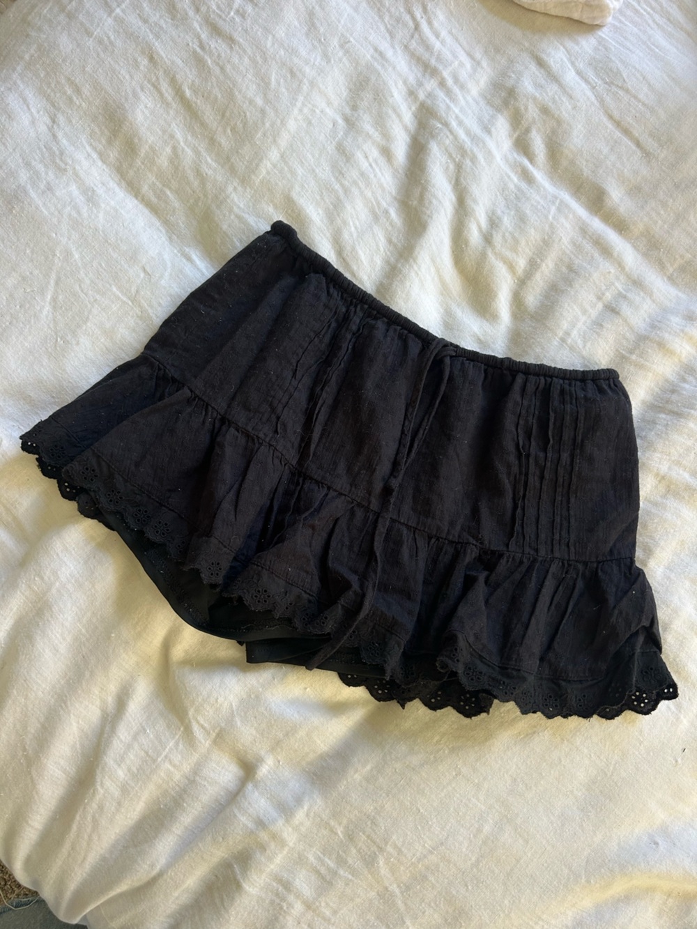 Cotton Candy Black Tiered Ruffle Skort